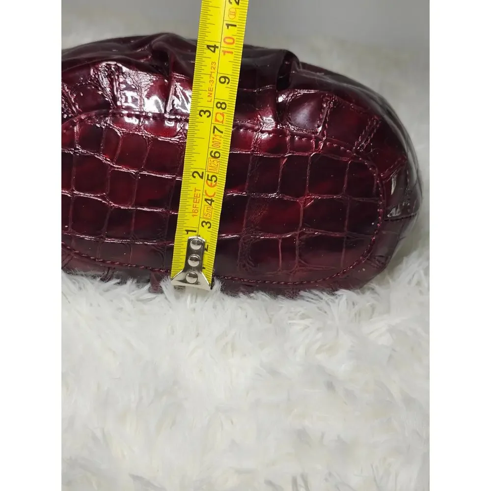 Brighton NWOT Angelina Satchel Burgundy Leather Silver Whimsigoth Heart